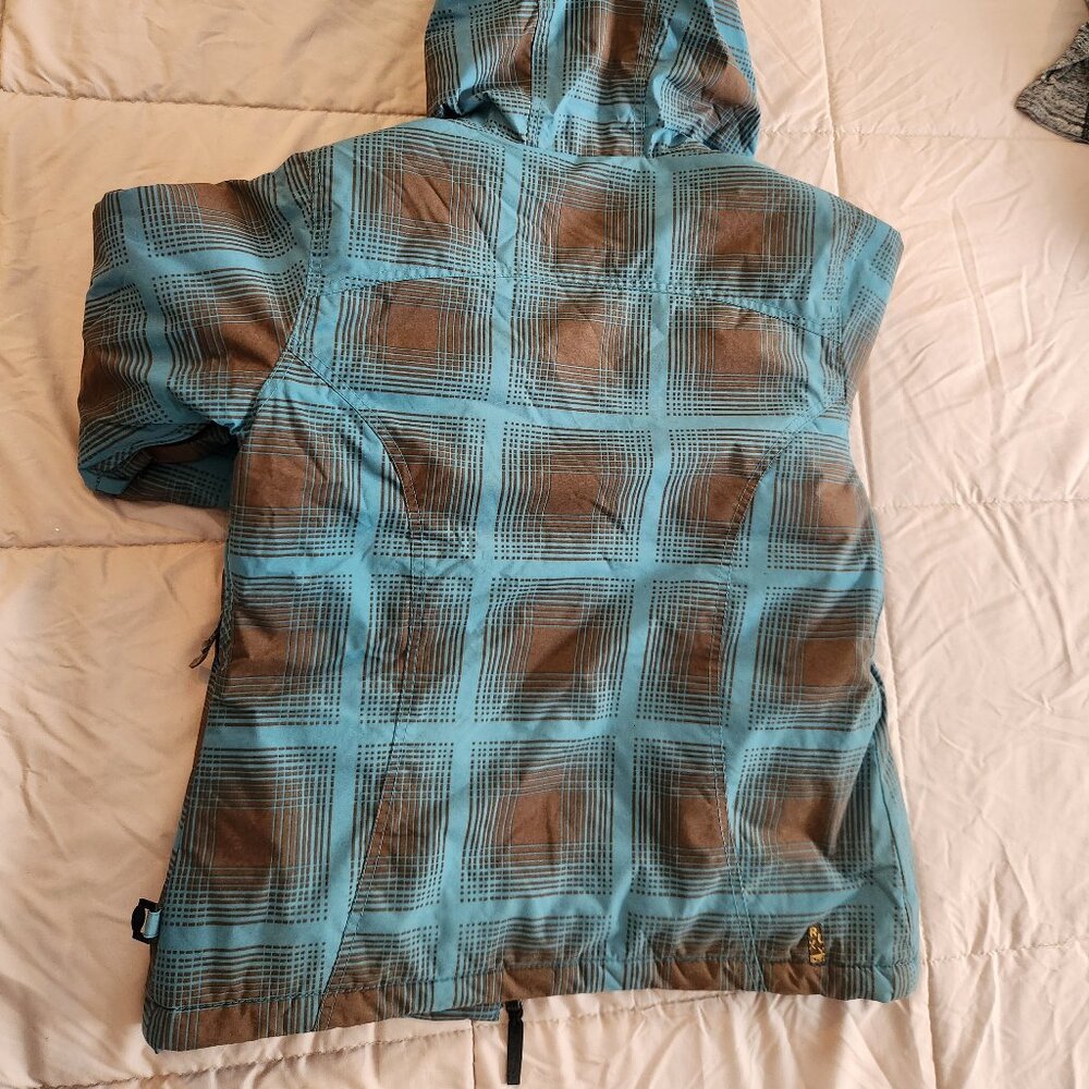 Roxy plaid snowboarding ski snow mobile jacket coat fur - Picture 4 of 15